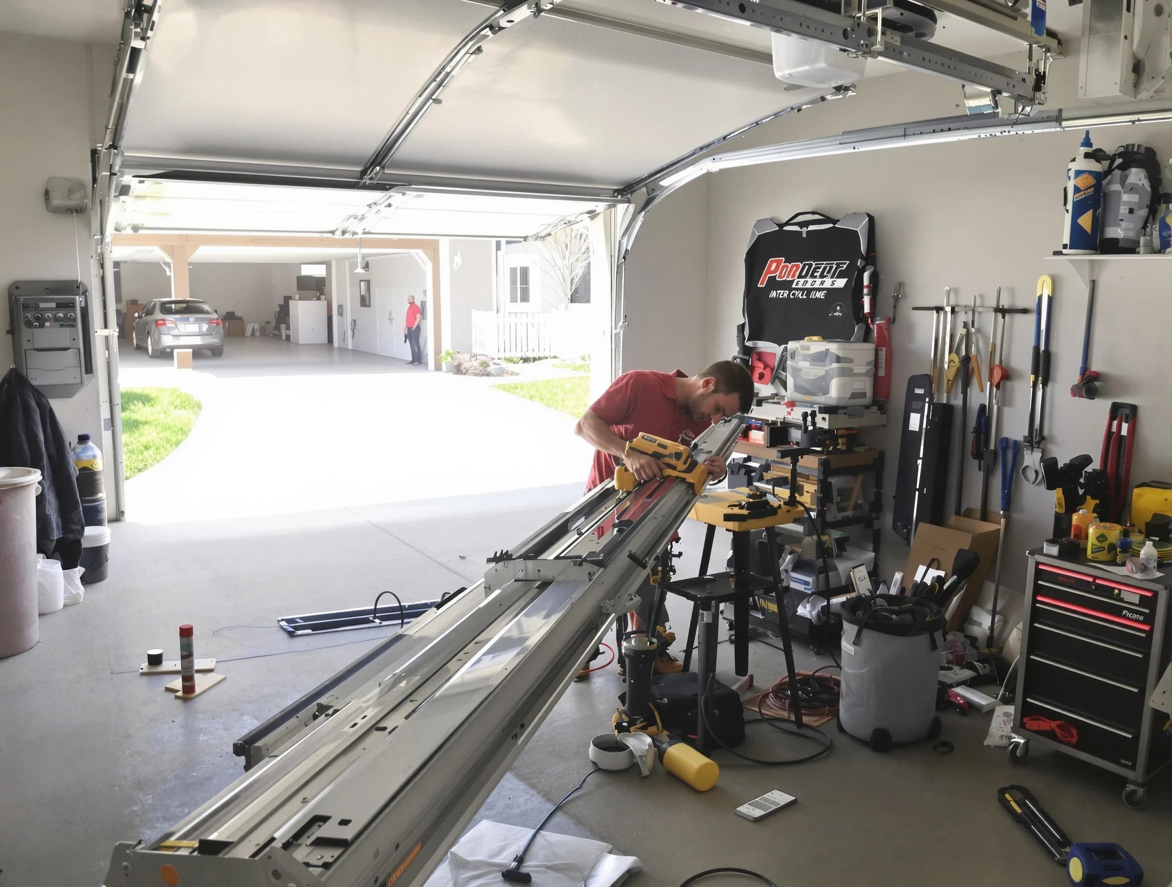 Murray Garage Door Repair expert performing track repair in Murray