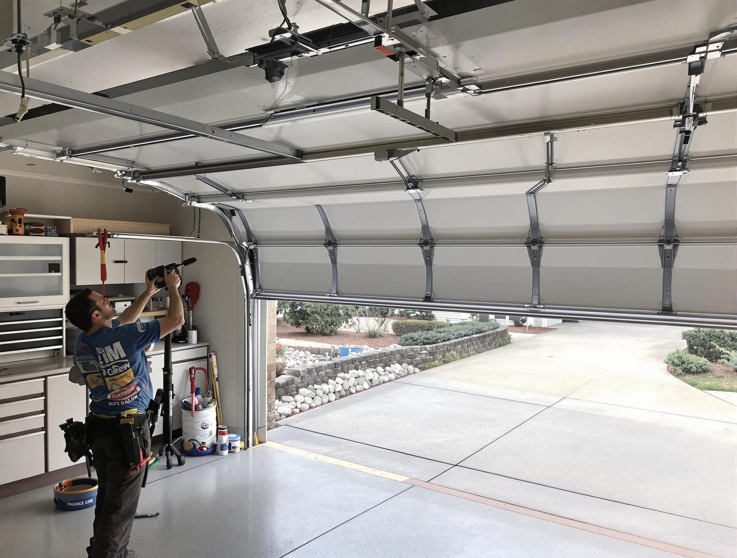 Garage door track repair service by Murray Garage Door Repair in Murray